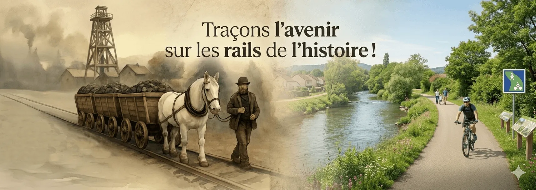 Traçons l'avenir sur les rails de l'histoire. Image générée par IA